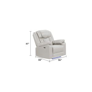 Canger Modern Contemporary LED Power <b>Recliner</b> Chair Beige with Wood and Metal Frame - Product Image 2
