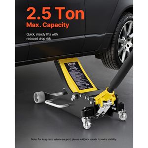 Martinetto idraulico da corsa a basso profilo in alluminio e acciaio da 2,5 tonnellate (5500 libbre) con pompa a sollevamento rapido per auto - Product Image 4