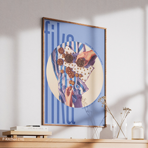 Kitchen <b>Canvas</b> Wall Art with <b>Wood</b> <b>Frame</b> Cozy Coffee Sharing Illustration Modern Cafe Decor Print for Home - Product Image 3