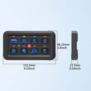 <b>RGB</b> LED 8 Gang Switch Panel Kit <b>Control</b> Relay System With Automatic Dimmable For Automotive Use - Product Image 1