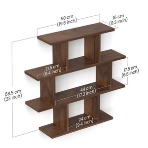 Étagère murale à 4 niveaux Senara en bois d'ingénierie, meuble de rangement pour livres et dossiers - Product Image 4