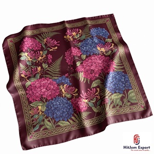 Écharpe en soie de haute qualité pour femmes, imprimée, légère, carrée, foulard, fabricant OEM ODM, produits textiles personnalisés du Hokkaido - Product Image 4