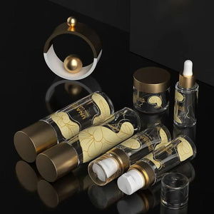 Top Wholesale Unalilia Luxury Transparent PET Silk Screen Printed Cylinder Cosmetic Packaging Plastic <b>Bottle</b> Jar Pump Sprayer - Product Image 1