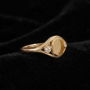 Anillo de Plata de Ley 925 con Bisel Ovalado de 8x6mm para Engaste de Circonita Cúbica, Anillo de Compromiso Vintage, Base para Joyería DIY con Resina, Anillo Conmemorativo para Cenizas - Product Image 5