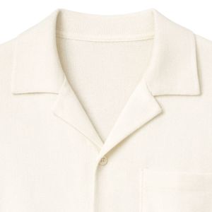 Camisa de hombre con botones, manga corta, estilo casual, corte holgado, top de verano, color beige, suministro al por mayor OEM - Product Image 3