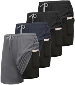 Pantalones Cortos Deportivos Personalizados para Hombre, Color Sólido, Secado Rápido, con Bolsillos, Cintura con Cordón, Casuales, de Spandex y Poliéster, Largo Medio, ODM 2026 - Product Image 3