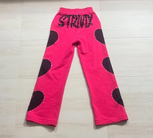 Custom Y2K Fleece Tracksuit Women Hot Pink Cropped <b>Zip</b> Hoodie Rhinestone Broken Heart Print Wide Leg Sweatpants Set - Product Image 5
