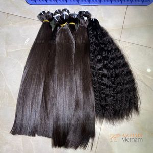 Extensiones de cabello humano vietnamitas de calidad europea súper doble dibujado Paquetes rectos crudos a todo color de alto estándar - Product Image 3