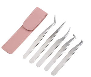 ชุดแหนบต่อขนตาสแตนเลส ปลายแหลม ผิวเรียบ ชุด 5 ชิ้น สำหรับต่อขนตา - Product Image 4