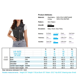 Chaleco de Cuero para Mujer, Transpirable, a la Moda, de Alta Calidad, con Botones Metálicos, Estilo Motero, Prenda Exterior para Motocicleta - Product Image 6