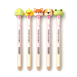 Bolígrafo de Gel Azul/Negro Novedoso con Diseño de Conejito Lindo y Lengua Extraíble, Borrable, para Niños, Estudiantes, Fiestas y Oficina - Product Image 4