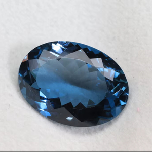Topaze bleue de Londres authentique, facettée, ovale, taille 14x10 mm, pierre de topaze bleue de Londres en vrac, prix de gros - Product Image 1