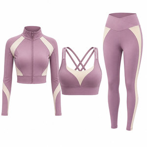 Nuevo Estilo, Color Personalizado Disponible en Diferentes Tallas, Venta al por Mayor, el Mejor Diseño, Conjuntos de Yoga Transpirables de 3 Piezas - Product Image 1