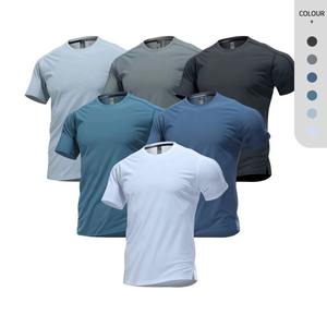 Vêtements de sport de qualité supérieure pour hommes, col rond, tissu respirant à séchage rapide, t-shirts de course à pied, t-shirts de gym à fentes latérales, vente en gros - Product Image 4