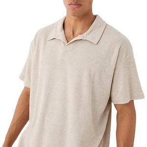 Ensembles d'été pour hommes : Chemise et short en tissu éponge, tenue deux pièces à séchage rapide, personnalisable, vente en gros, mode décontractée - Product Image 3