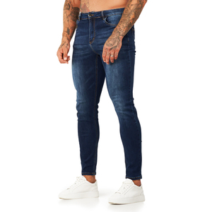 Casual Denim Pants Vintage Casual Custom Logo Skinny Slim Fit <b>Jeans</b> Men - Product Image 4
