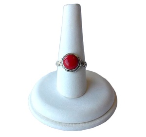 แหวนปะการังสีแดงงานปาร์ตี้ตามสั่งสำหรับผู้หญิงเครื่องประดับอัญมณีธรรมชาติแบบมีขอบเป็น925เงินเป็นของขวัญ - Product Image 5