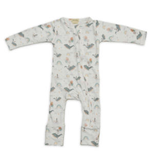 La Baleine du temps Barboteuse à fermeture éclair en bambou élasthanne de qualité supérieure pour bébé - Product Image 2