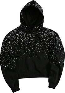 Sudaderas con Capucha de Diamantes de Imitación para Hombre, Sudaderas Oversize con Capucha, Sudadera Casual de Moda, Pullover Y2K, Tops de Streetwear - Product Image 2