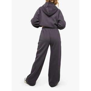 Conjunto Deportivo OEM de 2 Piezas para Entrenamiento, Sudadera de Manga Larga, Pantalones Deportivos de Cintura Alta y Corte Recto, Poliéster, para Chicas - Product Image 4