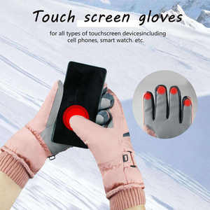 <b>Ski</b> Gloves for Men and Women Plain Daily Outdoor Cycling and Fishing Warm Nylon Velvet Thick Waterproof Anti-Slip Winter - Product Image 2