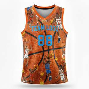 Maillot de basketball réversible 100 % haute qualité, impression par sublimation, grande taille, débardeur respirant extensible dans quatre directions - Product Image 1