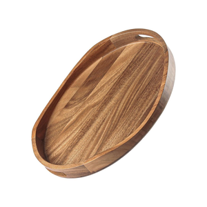 Natural Wooden Serving Tray with Classic Look Enhances Serving and Home <b>Decor</b> Durable - Product Image 2