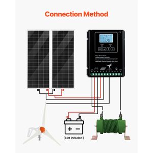 Kit de Energía Solar y Eólica de 12V 400W con 2 Paneles Monocristalinos de 100W, Turbina Eólica de 200W y Controlador Híbrido MPPT - Product Image 6