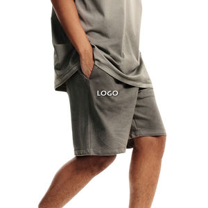 Shorts Bermuda en Coton Uni pour Homme, Taille Mi-Haute, Élastique, Confortable, Style Décontracté, avec Logo sur le Devant - Product Image 5