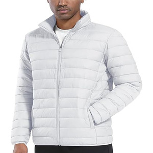 Bubble Puffer Jacket for Men <b>Warm</b> Outdoor <b>Waterproof</b> 100% Nylon Stand Collar Thick Cotton Filled Bomber Jacket with Front Logo - Product Image 6