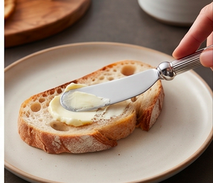 Juego de cuchillos para queso de acero inoxidable con mango acanalado, herramientas de cocina duraderas para servir queso y uso en restaurantes - Product Image 4