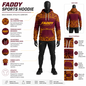 Wholesale Custom Polynesian Tribal Print Hoodie <b>Men</b> Streetwear Casual Pullover Fleece <b>Sweatshirt</b> with Kangaroo Pocket OEM ODM - Product Image 5