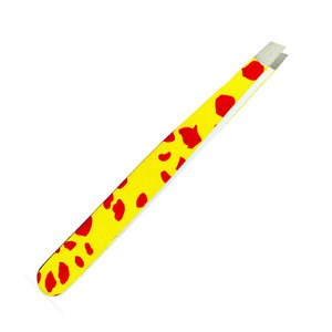 Pince à épiler professionnelle en acier inoxydable avec manche jaune, outil de précision pour l'épilation des sourcils - Product Image 1