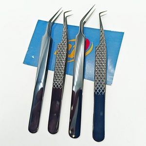 Pinzas de Acero Inoxidable Antimagnéticas para Extensión de Pestañas, de Alta Calidad Profesional, Color Negro Plasma, Probadas a Mano - Product Image 5