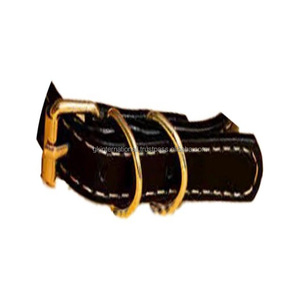 ปลอกคอสุนัขหนังสีน้ำตาลสำหรับสุนัขขนาดเล็กหรือขนาดกลางเย็บและบุนวมสีขาวมาใหม่สำหรับงานหนัก - Product Image 6