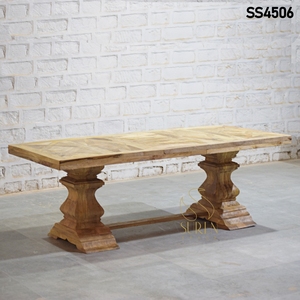 Mesa de Comedor Rectangular de Madera Maciza Estilo Rústico, Resistente, para Restaurante, Muebles Comerciales para Hotel o Cafetería - Product Image 1