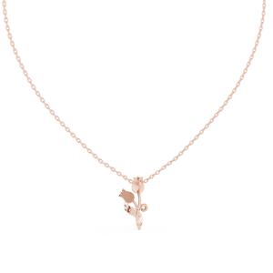 Colgante de diamante cultivado en laboratorio TWILIGHT BLOOM, engastado en oro rosa macizo de 18 quilates, para fiesta de compromiso, regalo de San Valentín, evento glamuroso, uso diario. - Product Image 2