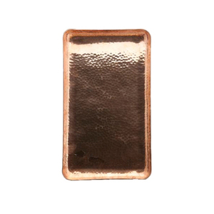 Copper <b>Tray</b> Flower Embossed Design Dining <b>Table</b> Serving <b>Tray</b> for Hotel & Restaurants Modern Copper <b>Tray</b> <b>Sided</b> Solid Handle - Product Image 5