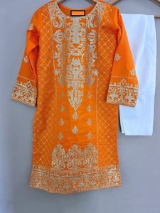 2021 Venta caliente traje de algodón bordado indio paquistaní listo Salwar Kameez con camisa de rayón de lino de seda ropa de vestir - Product Image 2