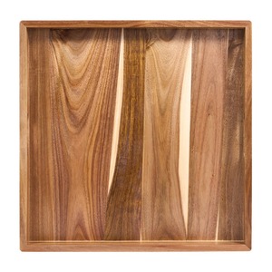 Plateau de service rectangulaire en bois, design minimaliste fait main, couleur unie, vaisselle et assiettes - Product Image 1