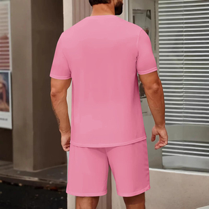 Conjuntos Deportivos de Verano para Hombre, a la Moda, de Algodón, con Color y Logotipo Personalizables, Camiseta de Manga Corta de Secado Rápido y Pantalones Cortos - Product Image 5