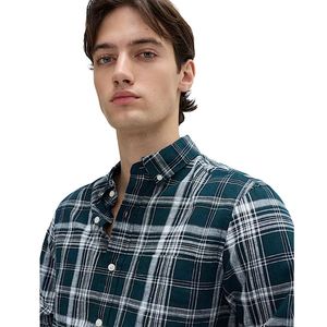 Camisa a Cuadros de Lino y Algodón para Hombre, Cómoda para Uso Diario, Proveedor al por Mayor - Product Image 1