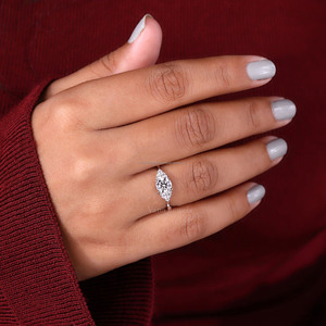 แหวนหมั้นเพชรแบบกลมสำหรับห้องปฏิบัติการของเธอแหวนแต่งงานเพชรที่สร้างขึ้นเฉพาะของขวัญครบรอบปีที่กำหนดเองสำหรับภรรยา - Product Image 3