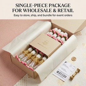 Guirlande de roses artificielles Mogra roses et blanches, décoration murale florale moderne pour mariages, anniversaires, fêtes du Ramadan, toile de fond pour la maison - Product Image 4
