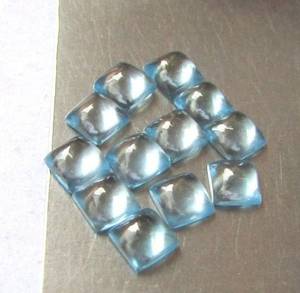 Topacio Azul Cielo Cuadrado Cabujón Piedra Preciosa Suelta con Reverso Plano para Fabricación de Joyas al por Mayor de la Más Alta Calidad - Product Image 2