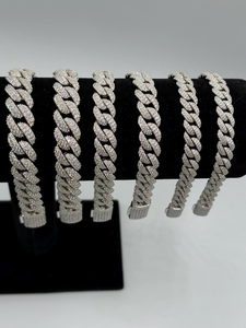 Cuban Link D-VVS1 Clarity Moissanite Diamond Bracelet 925 Silver Iced Out Chain Luxury Hip Hop Jewelry for <b>Men</b> Women Gift - Product Image 1