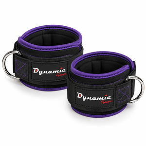 Solid Colors Neoprene Padded Ankle Straps Breathable Nylon Steel Components Customizable Fitness Ankle Cuffs for <b>Cable</b> Workouts - Product Image 4