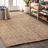 Tapis en jute tressé fait main de haute qualité, motif brodé rectangulaire avec bordure blanche, prix abordable, vente chaude - Product Image 4