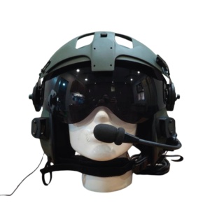 Nouveau casque de pilote d'exportation pour hélicoptère, en fibre de verre et aramide, ouvert, avec système de communication, taille XXL, toutes saisons - Product Image 1