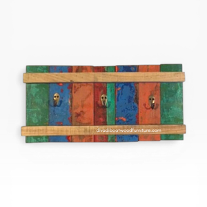 Perchero de Pared de Madera con 3 Ganchos, Estilo Rústico, Antiguo y Vintage, Hecho a Mano, Ecológico y Duradero, para Colgar Abrigos y Llaves - Product Image 1